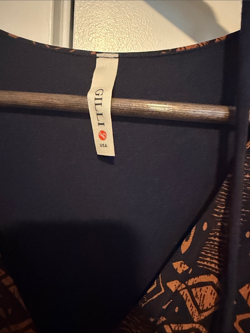 Gilli Black and Rust Wrap Midi Dress - Picture 2 of 4
